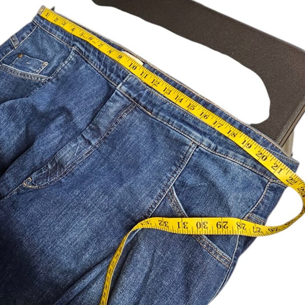 Pilcro Anthropologie Dark Blue Wide Leg Jeans Size 24W - Picture 5 of 11